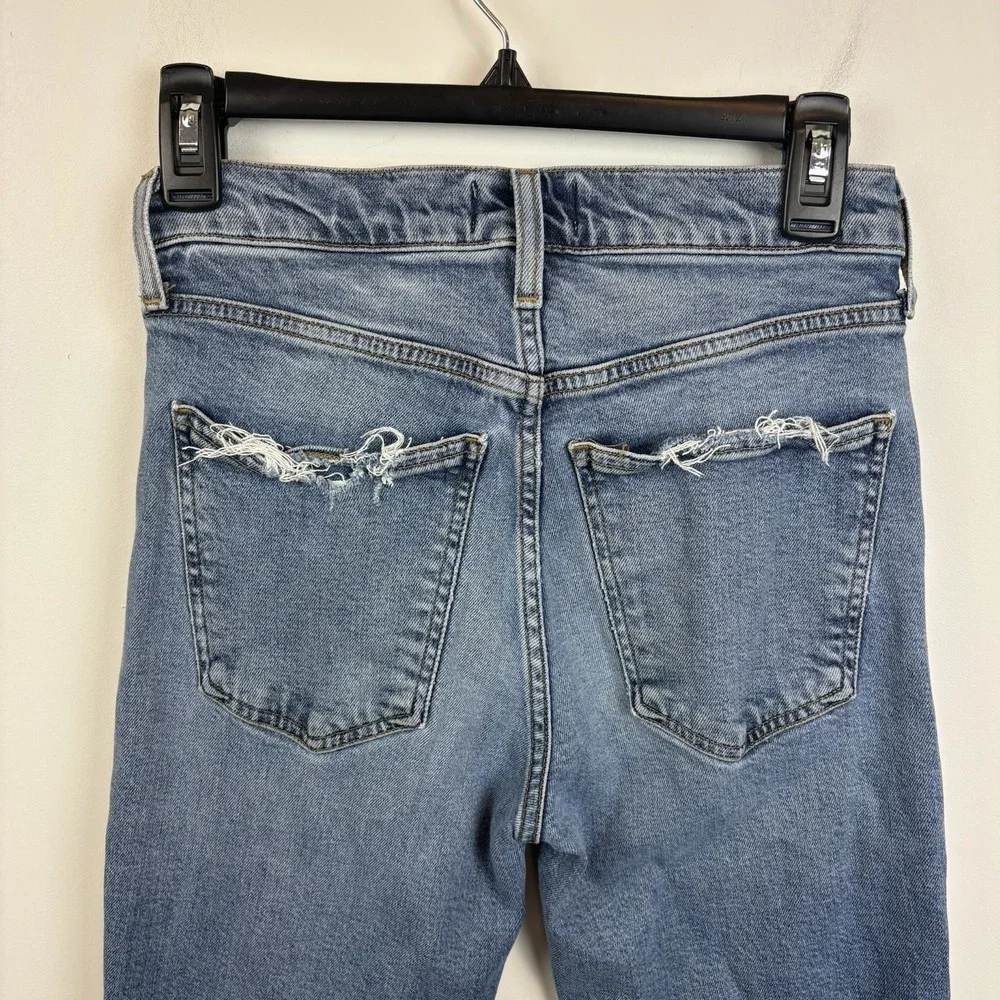 Agolde Distressed Size‎ 24 /0 Mid Rise Straight Crop Jeans  Kye 67640